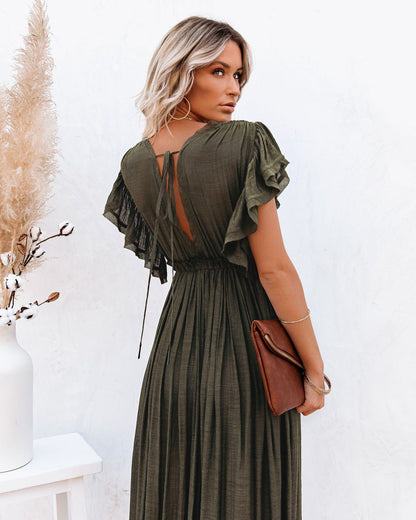 NTG Fad One size / Army green RUFFLES PLUNGE BUTTON