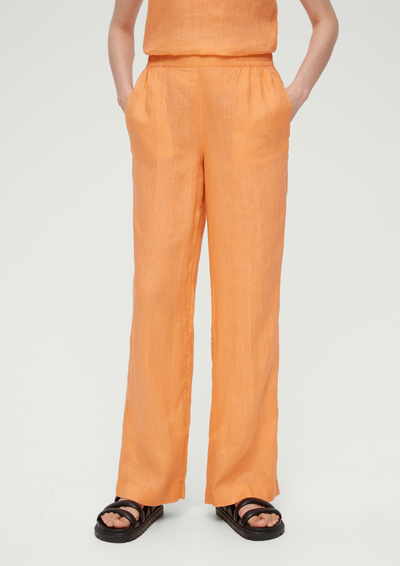 NTG Fad Ornage / S Pure linen elastic trousers-（Hand Made）