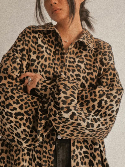 NTG Fad Oversized Leopard Print Shirt