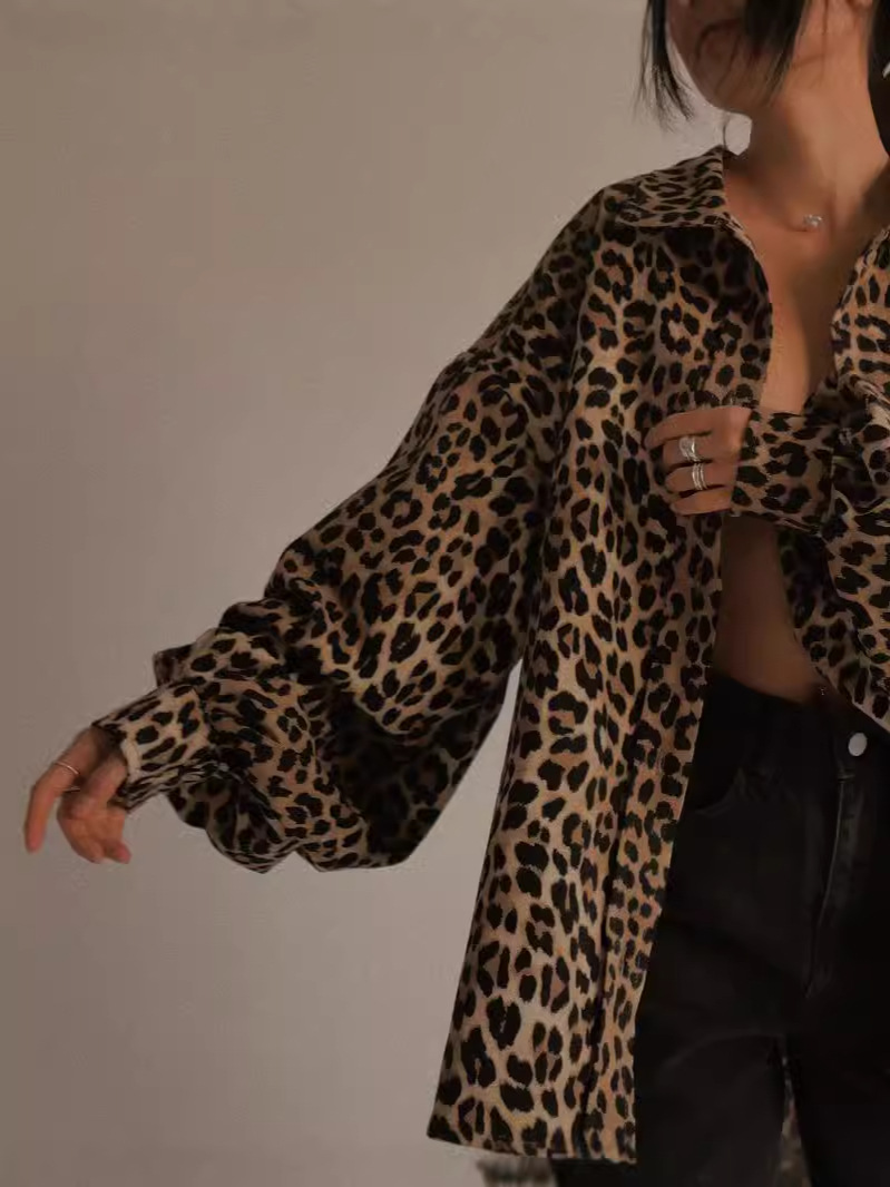 NTG Fad Oversized Leopard Print Shirt