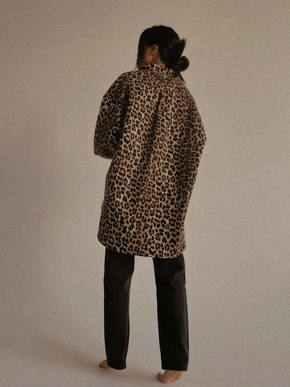 NTG Fad Oversized Leopard Print Shirt