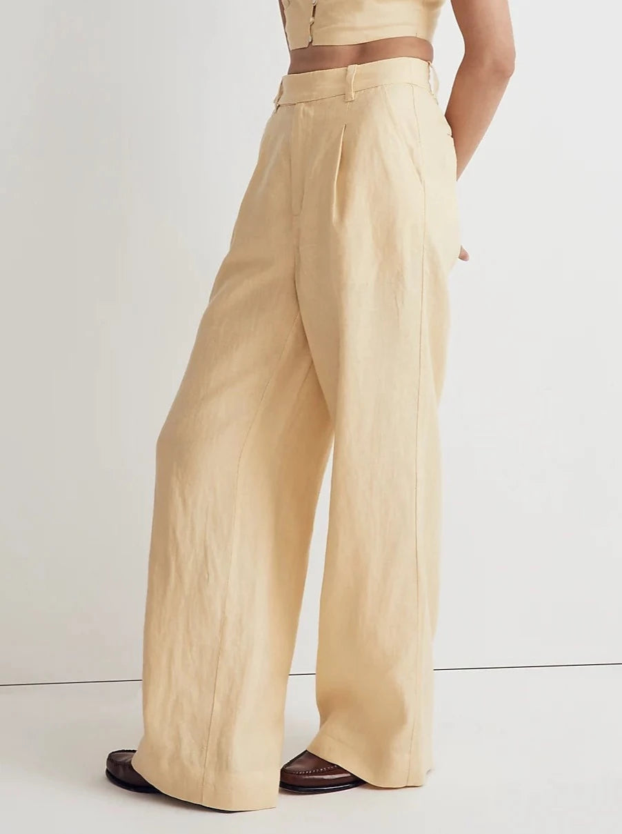 NTG Fad Pants Linen and cotton wide-leg pants-（Hand Made）