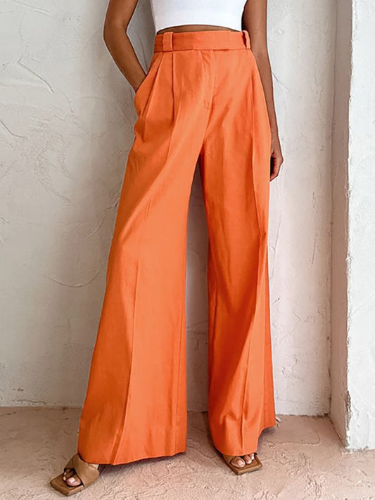 NTG Fad Pants Orange / M Cotton and linen high waisted loose casual pants