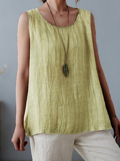 NTG Fad Picture 3 / M Women's Pure Color Sleeveless Cotton Linen Tee