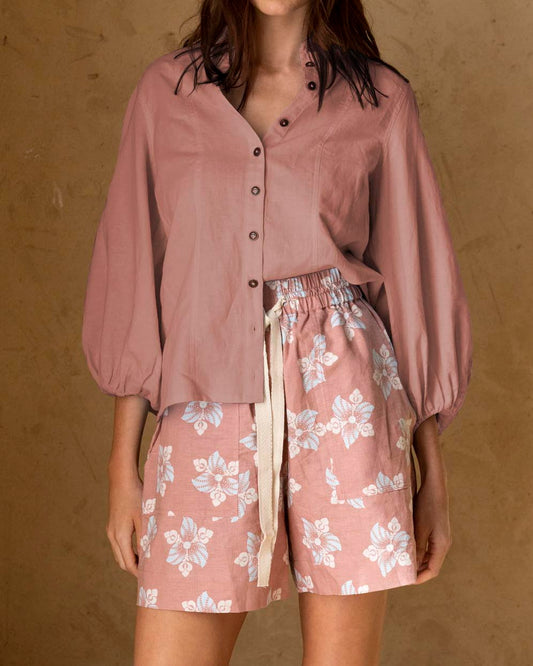 NTG Fad pink / S Linen button-down shirt