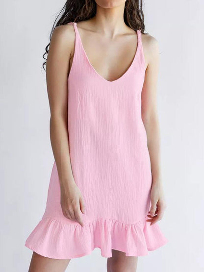 NTG Fad Pink / S Pure Cotton Breathable Suspender Nightdress