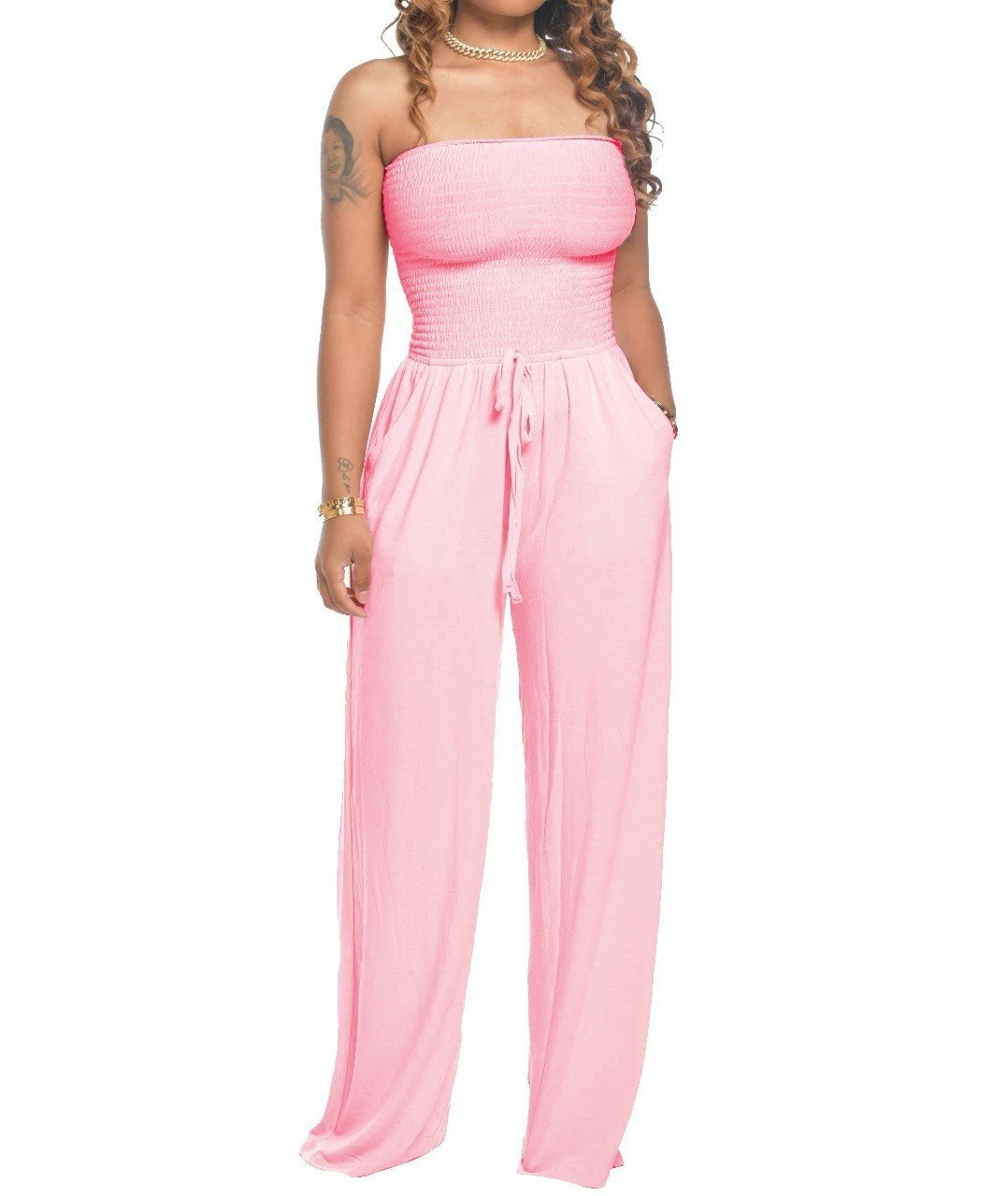 NTG Fad Pink / S (US 6-8) (🎁2023-Christmas Hot Sale🎁)❤️Newest Strapless Waist Jumpsuit❤️