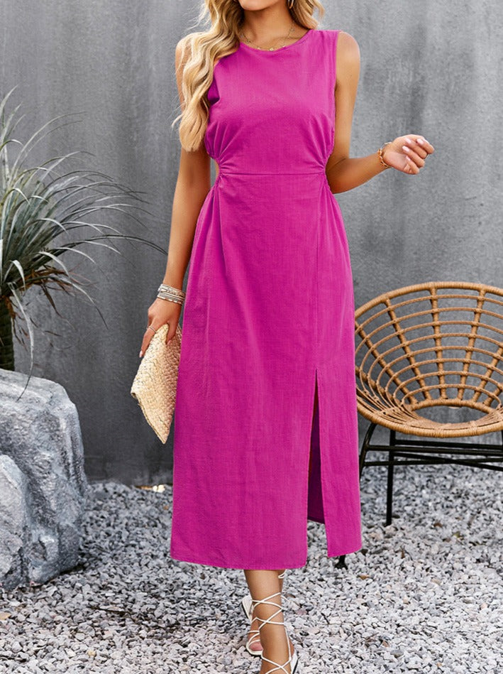 NTG Fad Pink / S Women Solid Summer Sleeveless Dress