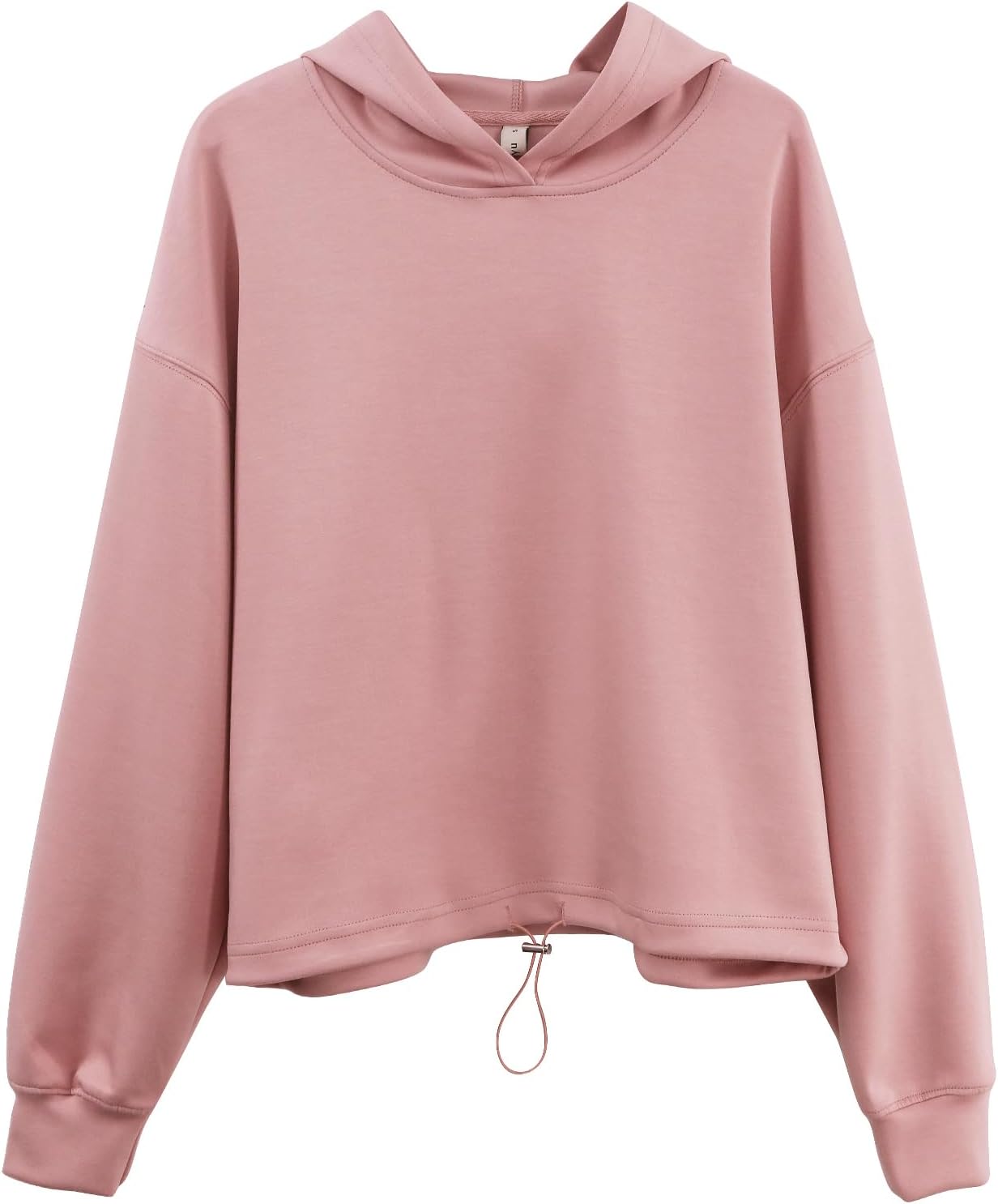 NTG Fad Pink / Small Pullover Hoodies Long Dropped Sleeve Drawstring Casual