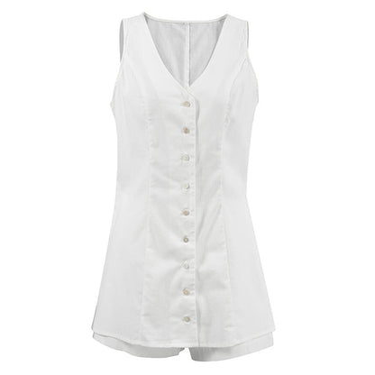 NTG Fad Pure cotton micro-transparent sleeveless vest shorts casual suit