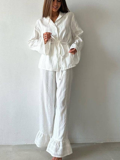 NTG Fad Pure Cotton Soft Ruffled Home Wear Set