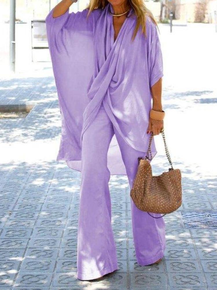 NTG Fad Purple / S Fashion Women's Cotton Linen Suit