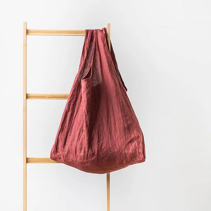 NTG Fad Red / 60X50CM Retro Linen Shopping Bags Reusable Sundries Bags