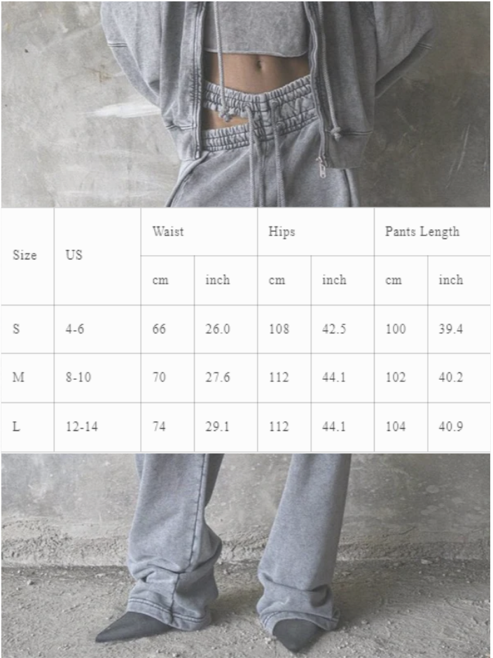 NTG Fad Retro Double Waist Drawstring Hollow Casual Straight Sweatpants