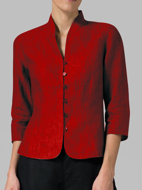 NTG Fad S / red Cotton And Linen Waist Slim Fashion Small Coat