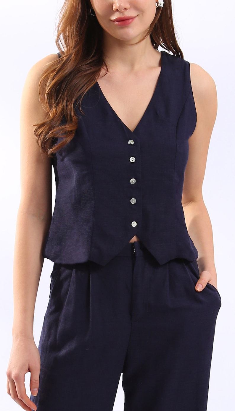 NTG Fad S US women's letter Linen Waistcoat For Woman