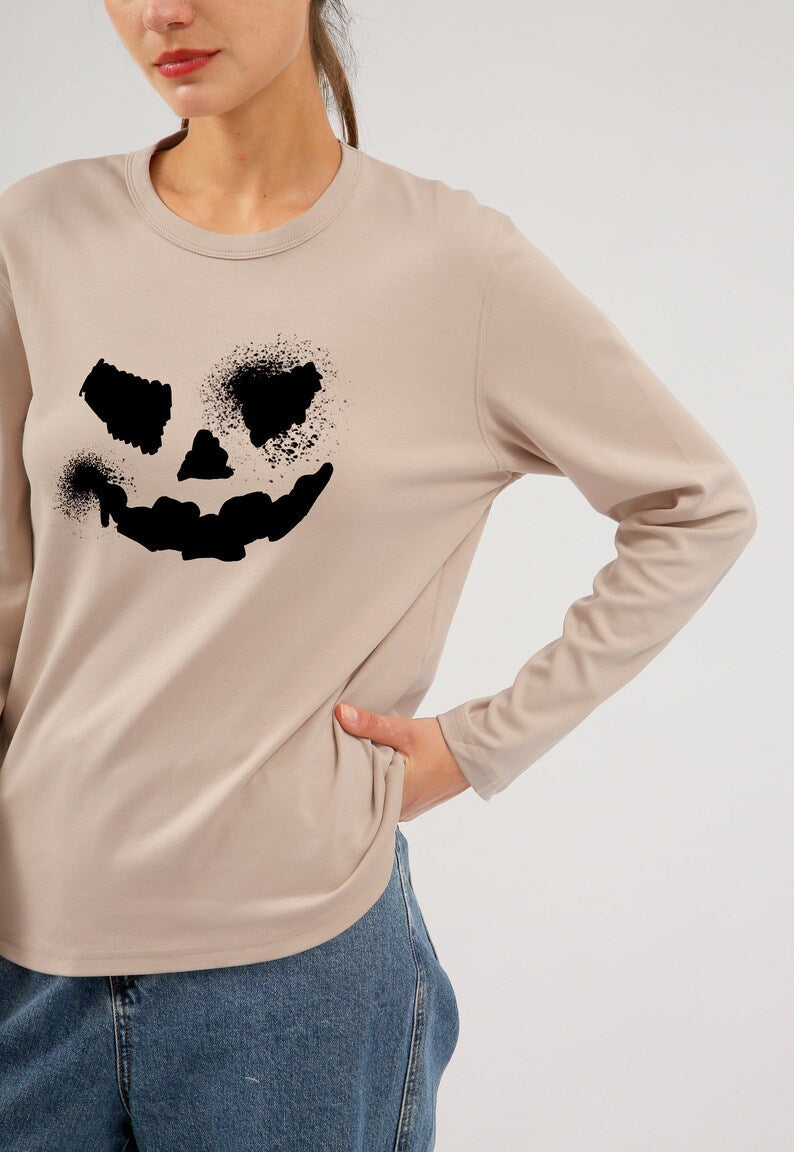 NTG Fad Sand- long sleeve / S US letter Western Halloween Sweatshirt for Women