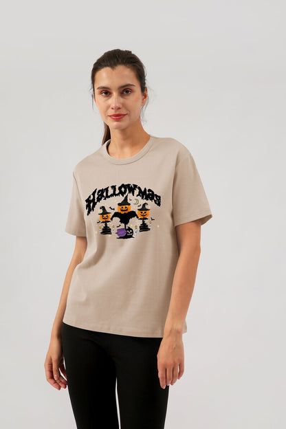 NTG Fad Sand- short sleeve / S US letter Western Halloween Sweatshirt for Women