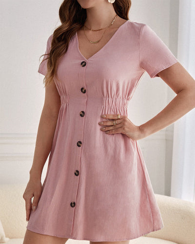 NTG Fad Sheer Pink Button Front Dress-(Hand Made)