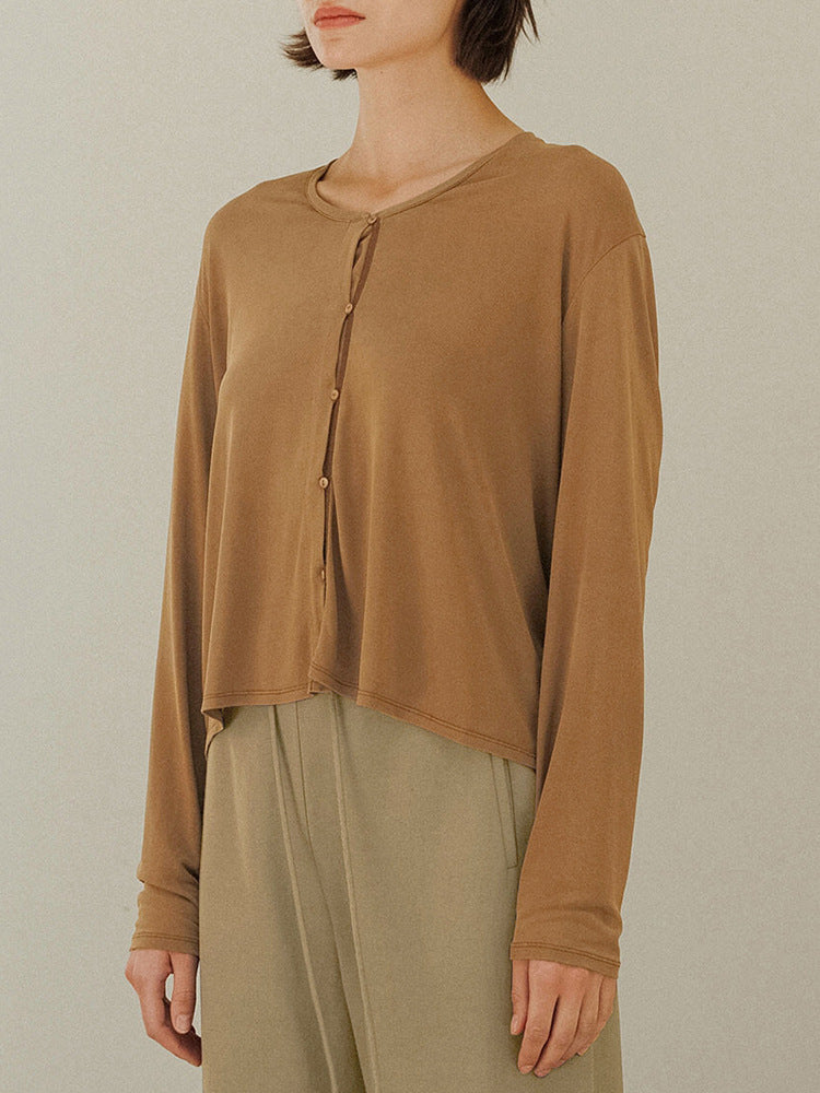 NTG Fad Shirts & Tops Early autumn simple solid color knitted cardigan