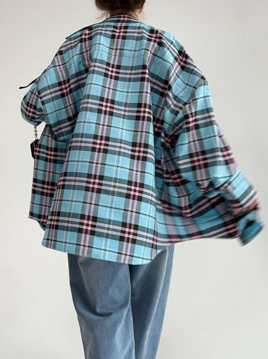 NTG Fad Shirts & Tops New casual loose design plaid shirt