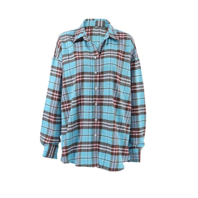 NTG Fad Shirts & Tops New casual loose design plaid shirt