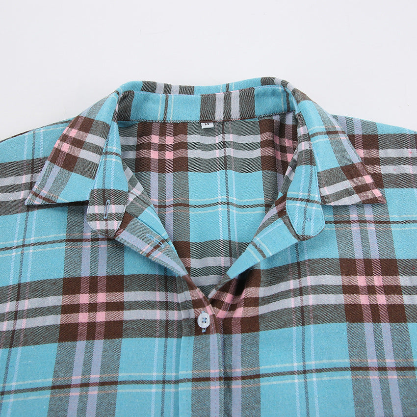 NTG Fad Shirts & Tops New casual loose design plaid shirt