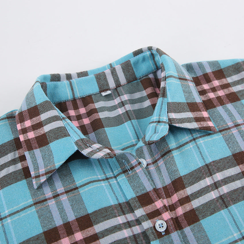 NTG Fad Shirts & Tops New casual loose design plaid shirt