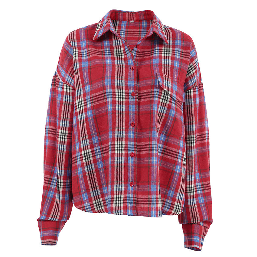 NTG Fad Shirts & Tops New Retro Plaid Short Long Sleeve Shirt