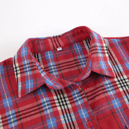 NTG Fad Shirts & Tops New Retro Plaid Short Long Sleeve Shirt