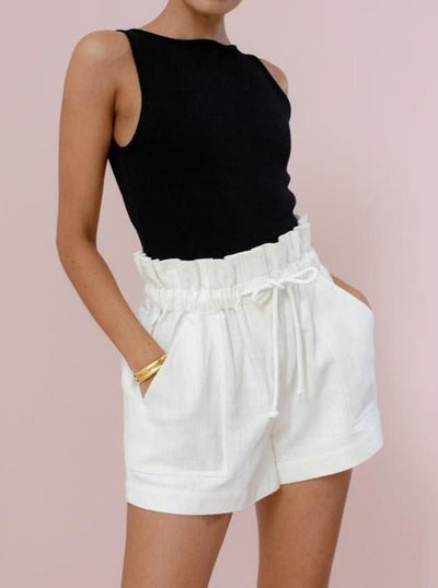 NTG Fad Shorts Cotton and linen lace-up shorts