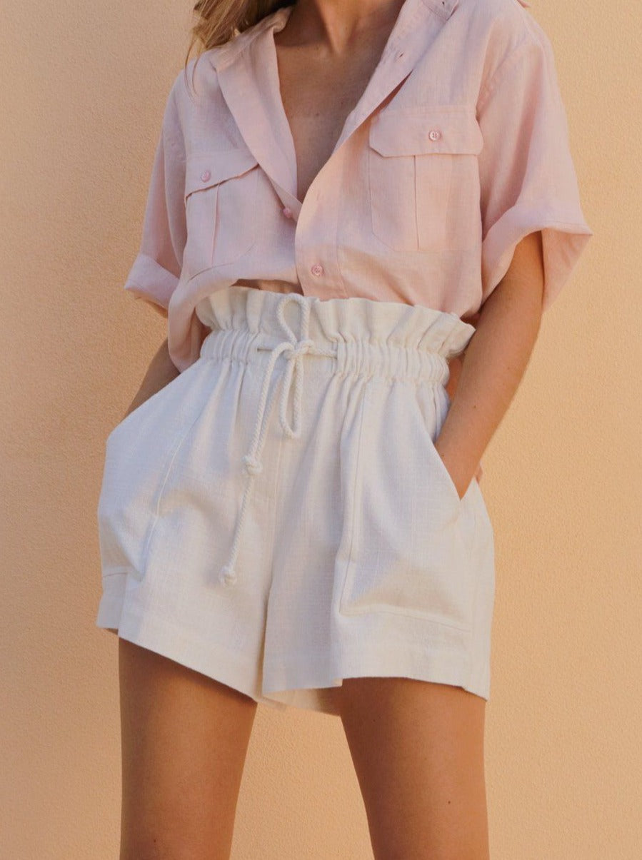 NTG Fad Shorts Cotton and linen lace-up shorts