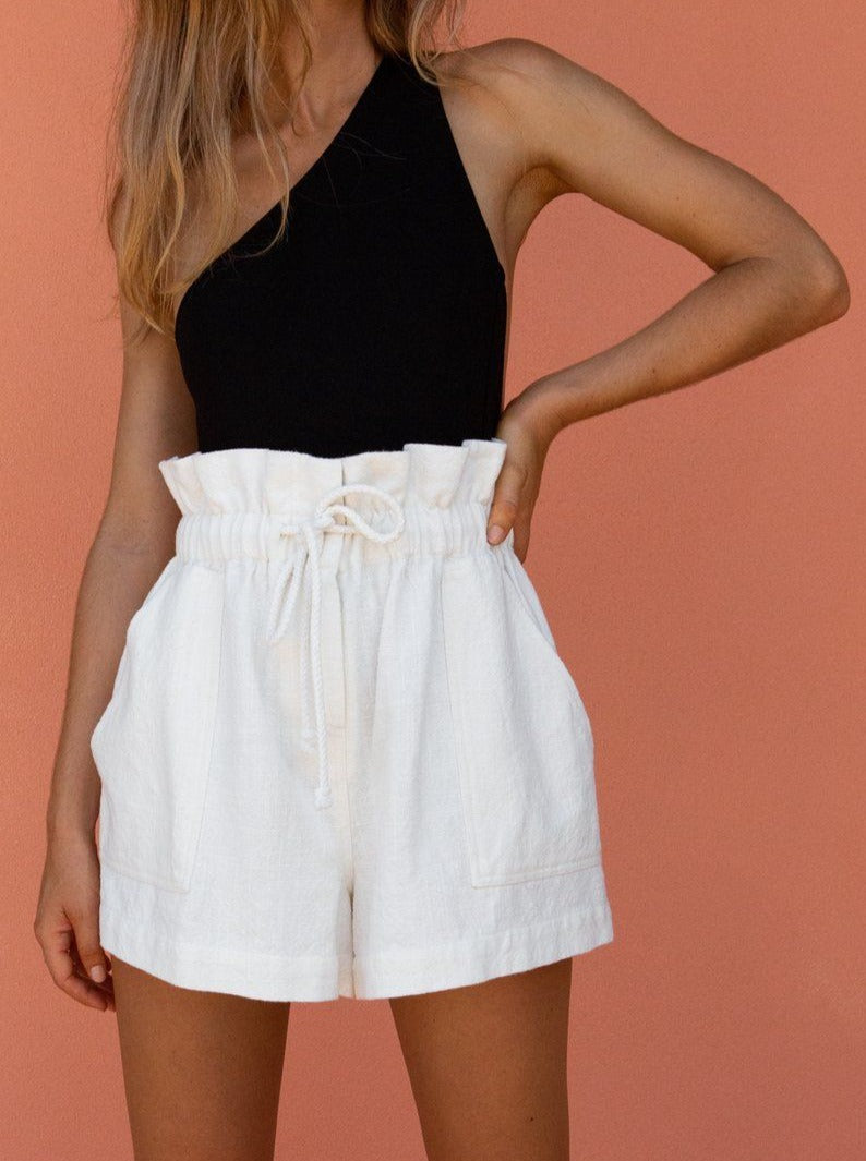 NTG Fad Shorts Cotton and linen lace-up shorts