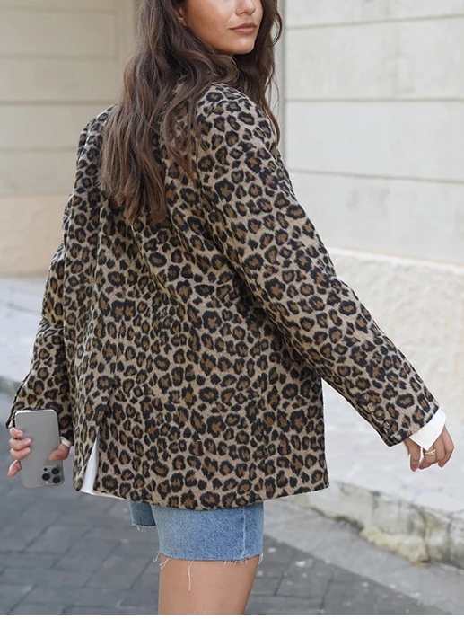 NTG Fad Single-breasted Long-sleeved Leopard Print Suit