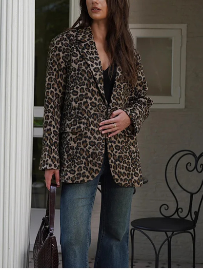 NTG Fad Single-breasted Long-sleeved Leopard Print Suit