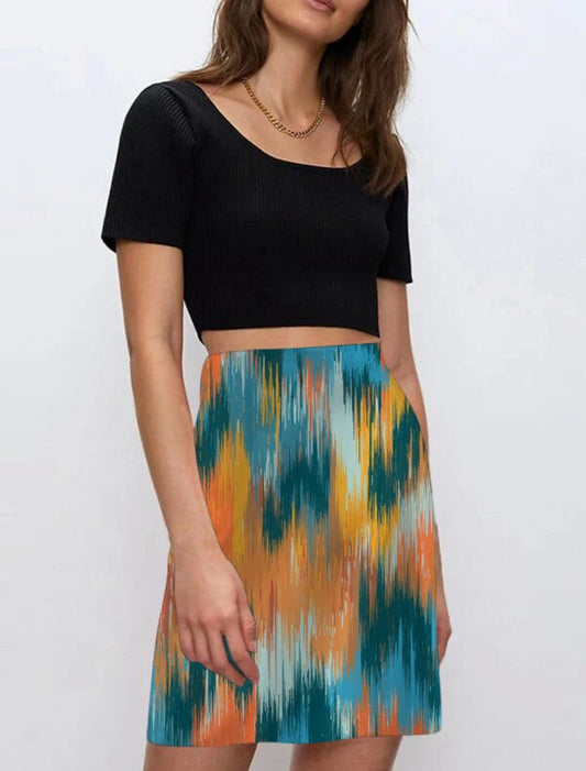 NTG Fad Skirt Colorful tie-dye printed skirt-（Hand Made）