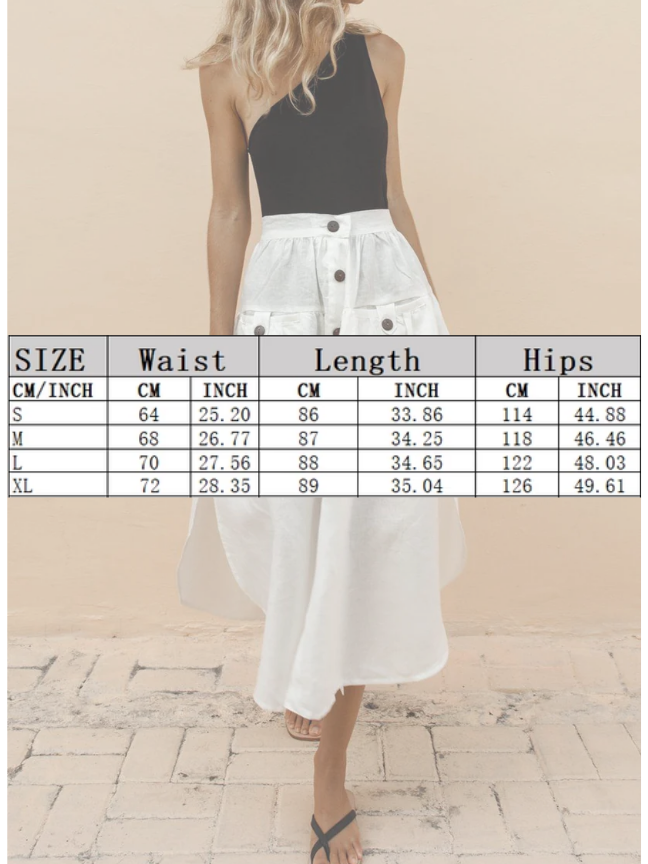 NTG Fad Skirt New Arrival Cotton Linen Pocket Slit Skirt-(Hand Made)