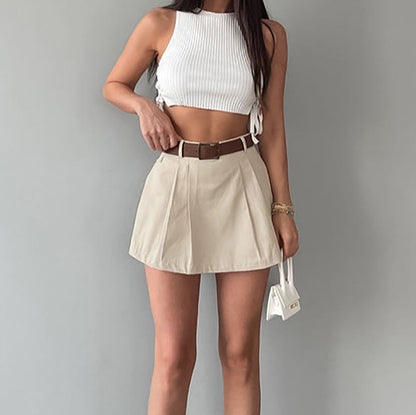NTG Fad Skirts Apricot culottes / S Pure cotton high waist skirt