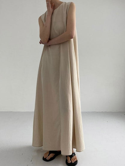 NTG Fad Sleeveless Solid Color Loose Dress