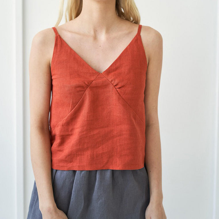 NTG Fad SPAGHETTI STRAP LINEN TOP (Hand Made)