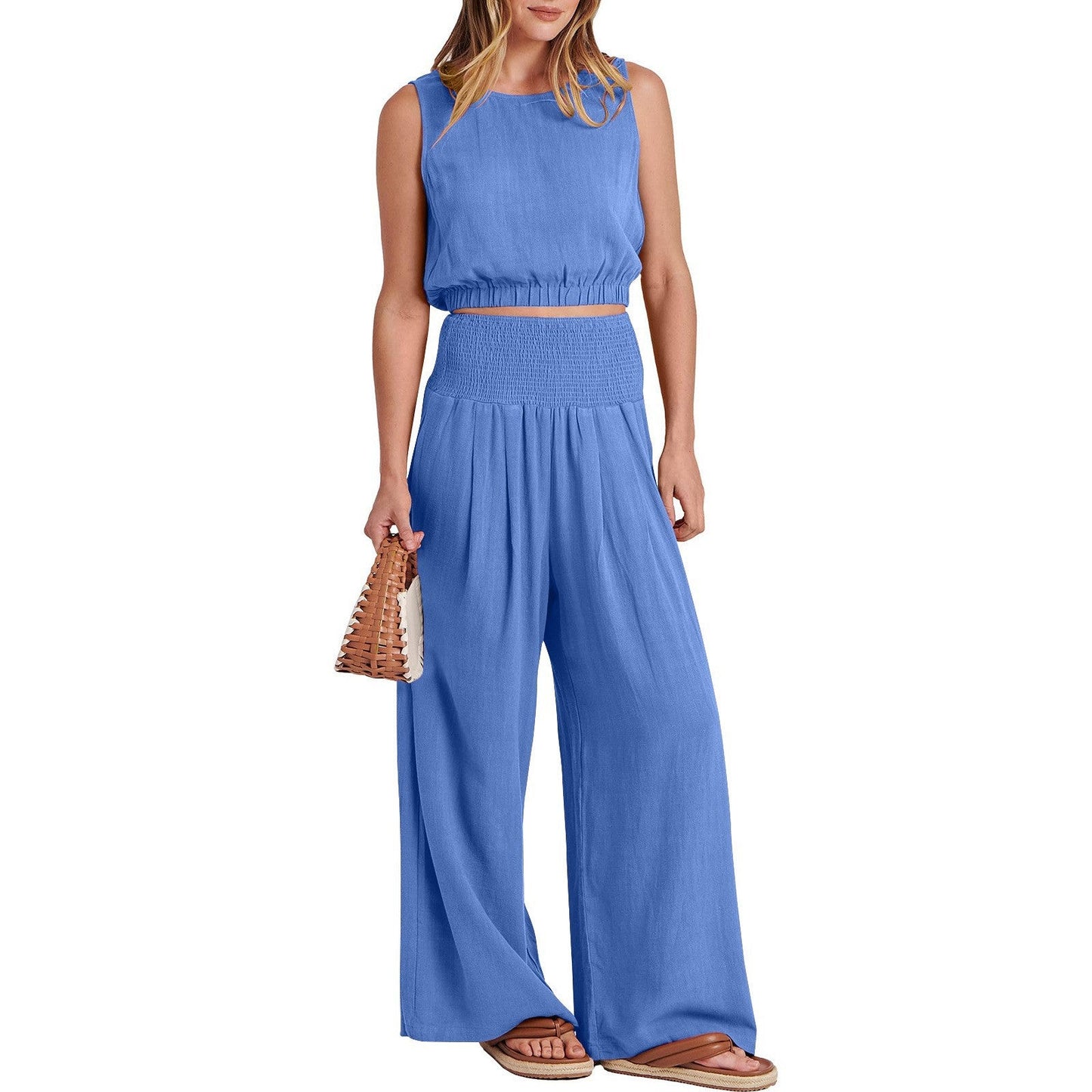 NTG Fad SUIT 898# Blue 33 / S Sleeveless Top and Pants Set