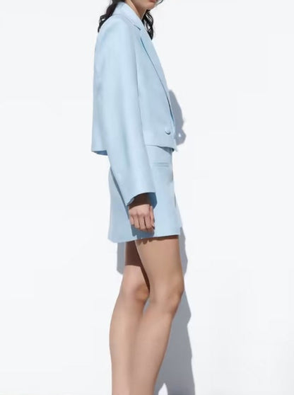NTG Fad SUIT Casual Blazer + Linen Culottes Set