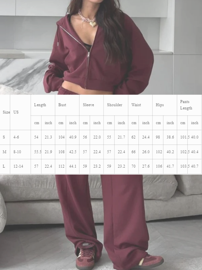 NTG Fad SUIT Casual Short Hooded Sweatshirt Straight Trousers Two-piece Set