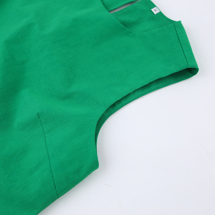 NTG Fad SUIT Cotton and Linen Casual Fashion Vest Trousers Set Commuting Two-piece Set