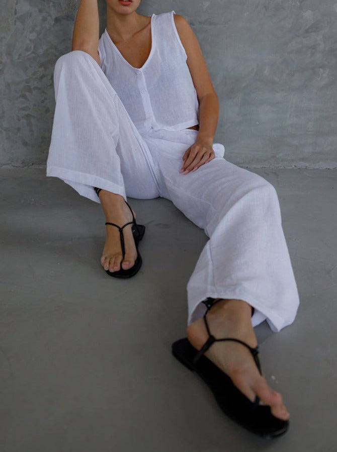 NTG Fad SUIT Fashionable cotton sleeveless two-piece pajamas set