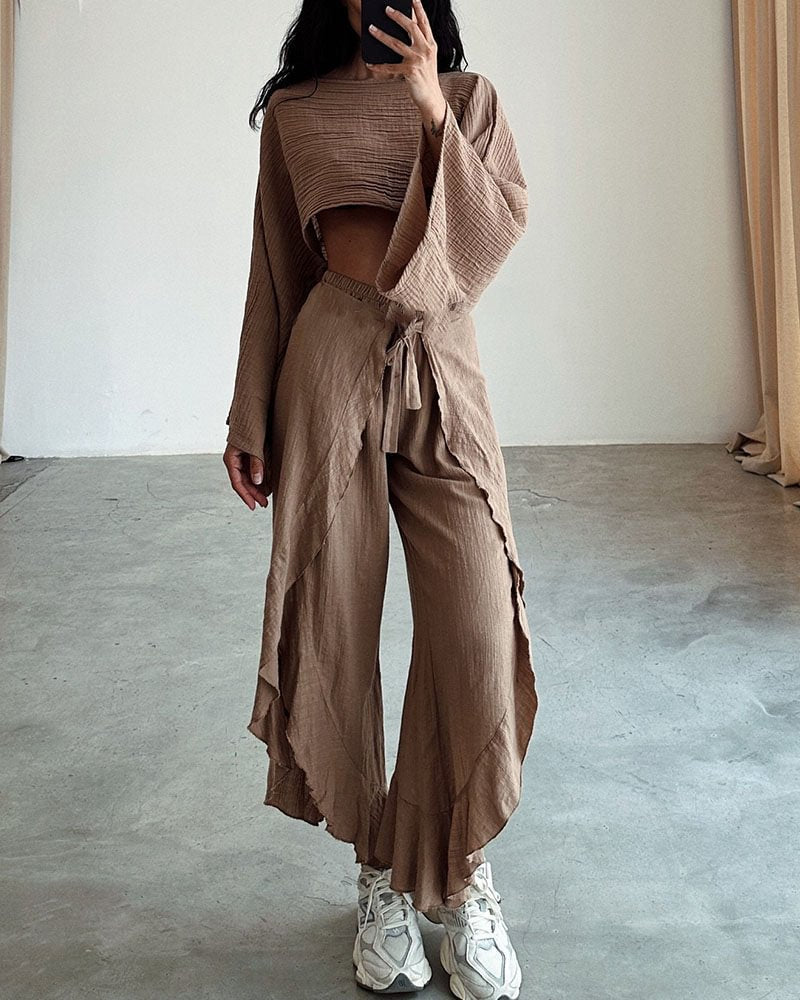 NTG Fad SUIT Fashionable loose top + trousers two-piece suit