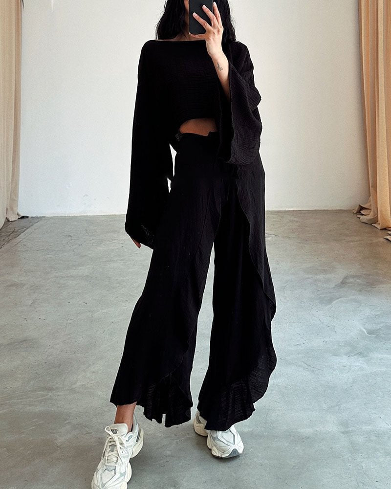 NTG Fad SUIT Fashionable loose top + trousers two-piece suit