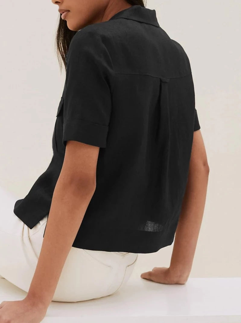 NTG Fad SUIT Linen cotton short sleeve pocket shirt-（Hand Made）