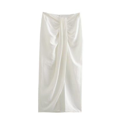 NTG Fad SUIT Skirt / Small Long Sleeve Linen Crop Top Skirt Set