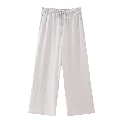 NTG Fad SUIT trousers / XS Linen Halter Neck Top High Waist Wide Leg Pants Set